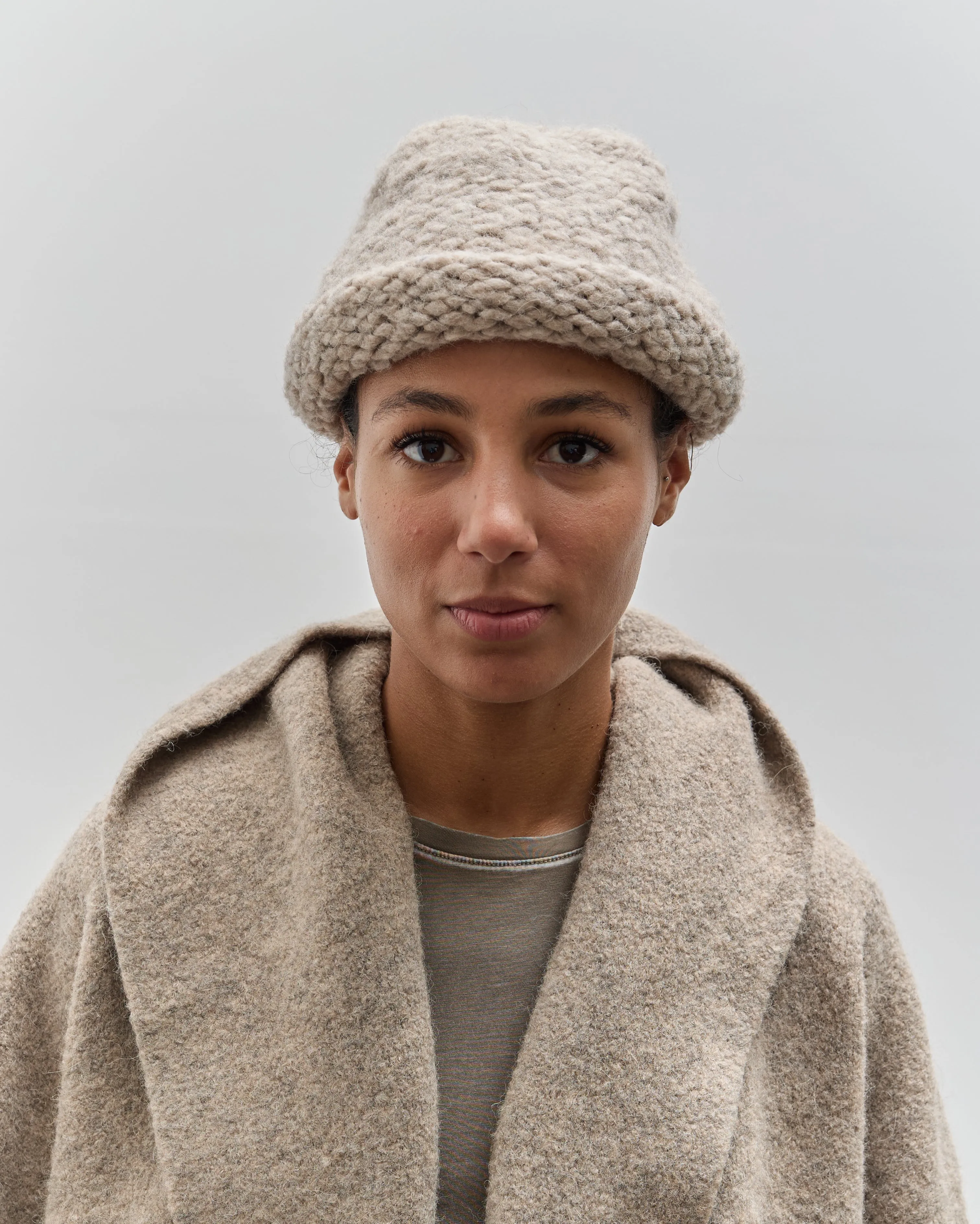 Lauren Manoogian Handknit Purl Roll Hat, Dust