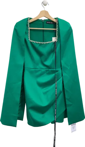 Lavish Alice Green Pearl-Trimmed Cape Dress UK 6