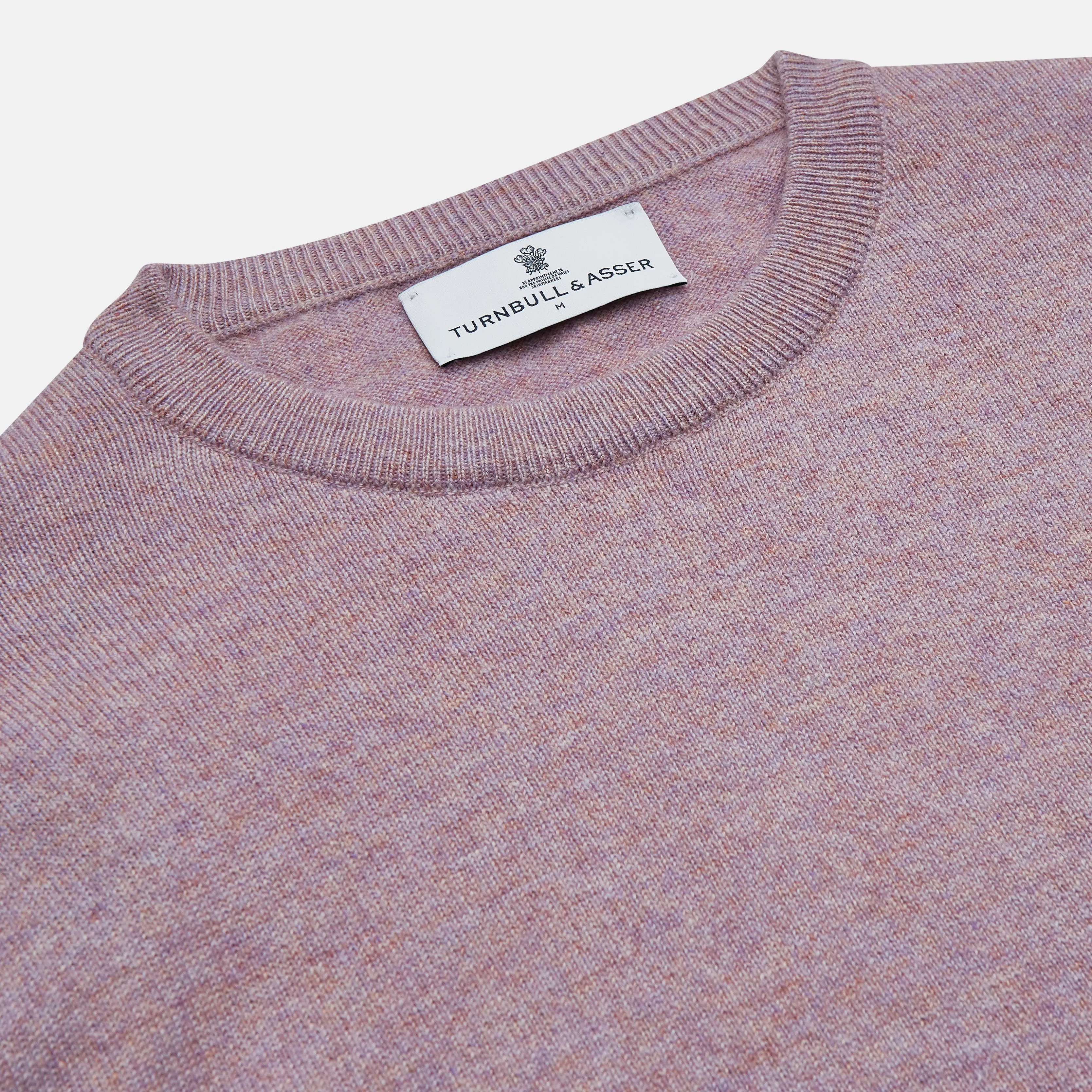 Lilac Heather Glenn Cashmere Crew Neck Jumper