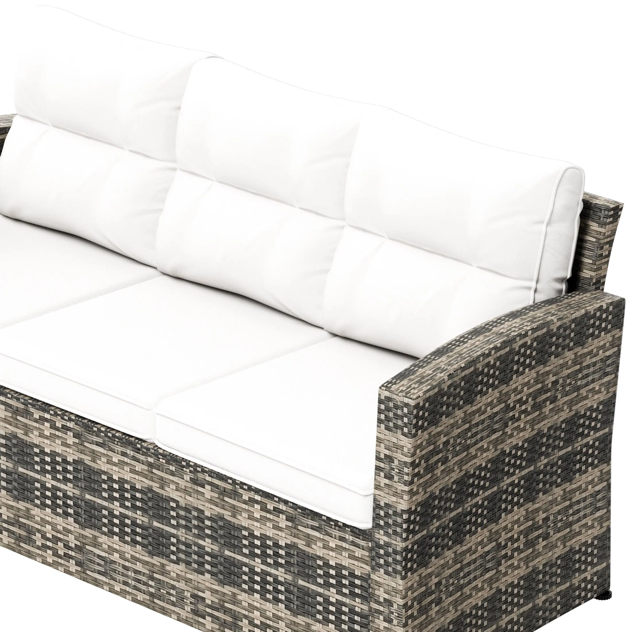 Maldives 6-Piece Set Outdoor Patio Conversation Sofa Set Brown PE Rattan