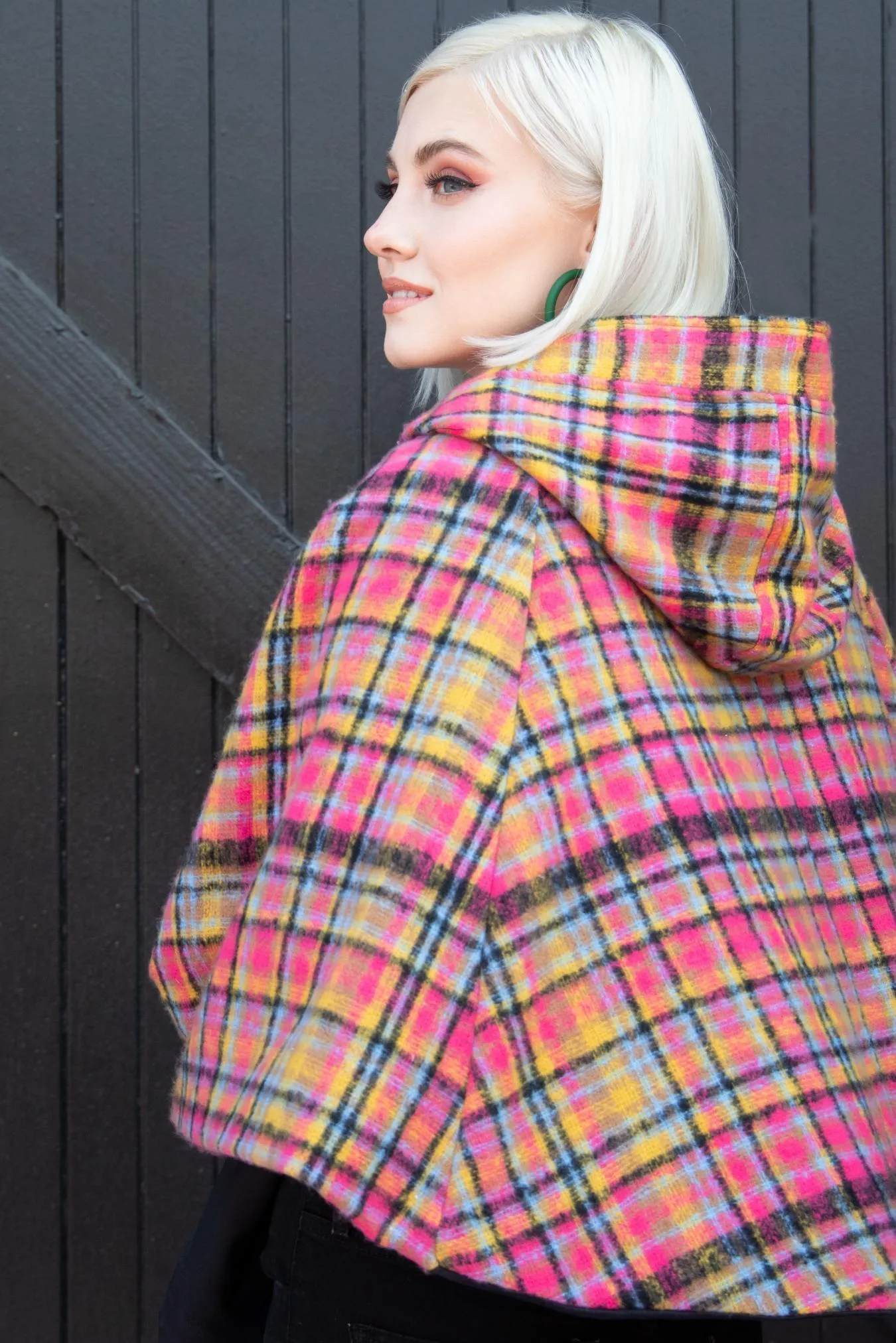 Mari Cape - Pink Plaid