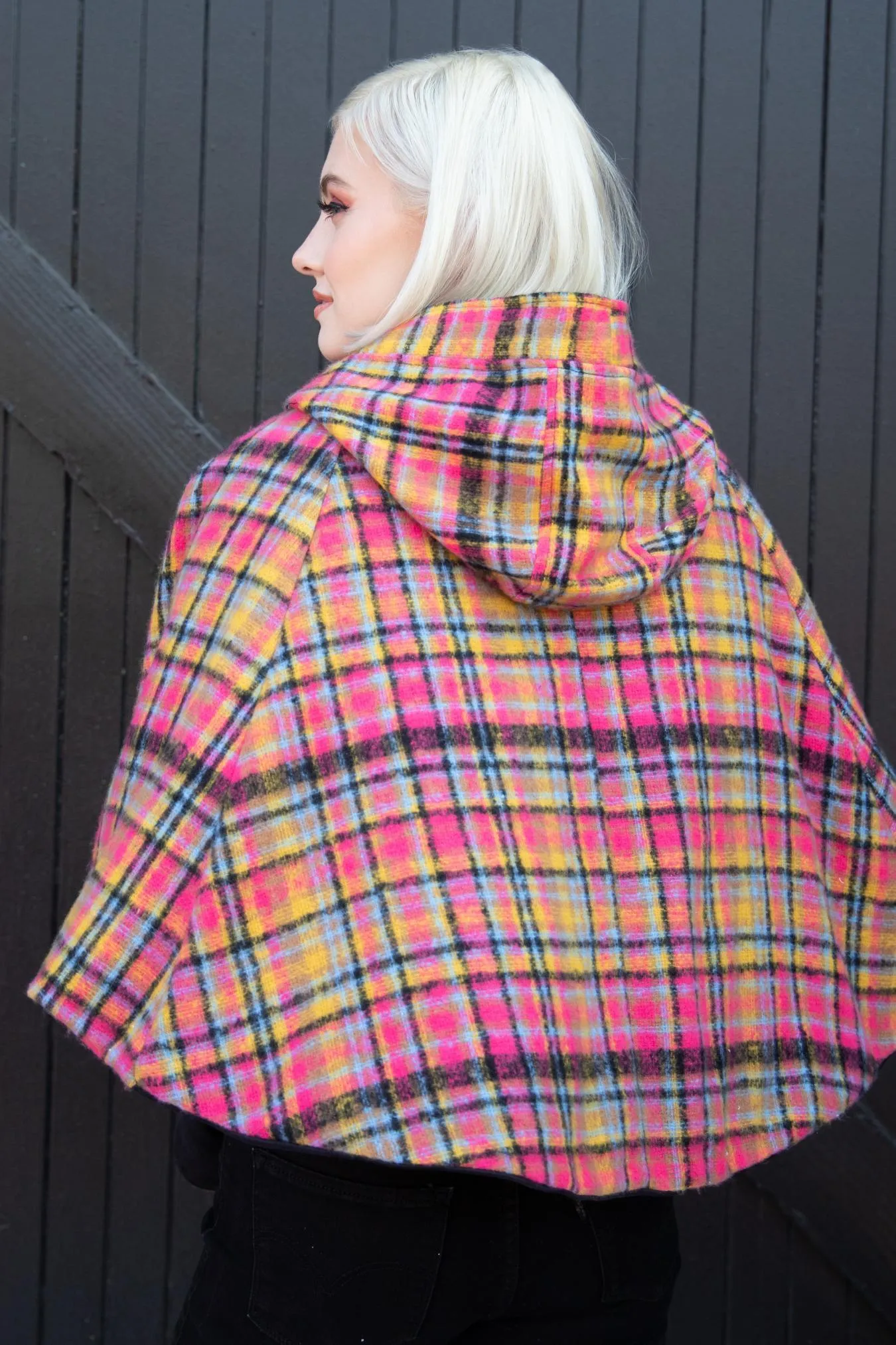 Mari Cape - Pink Plaid