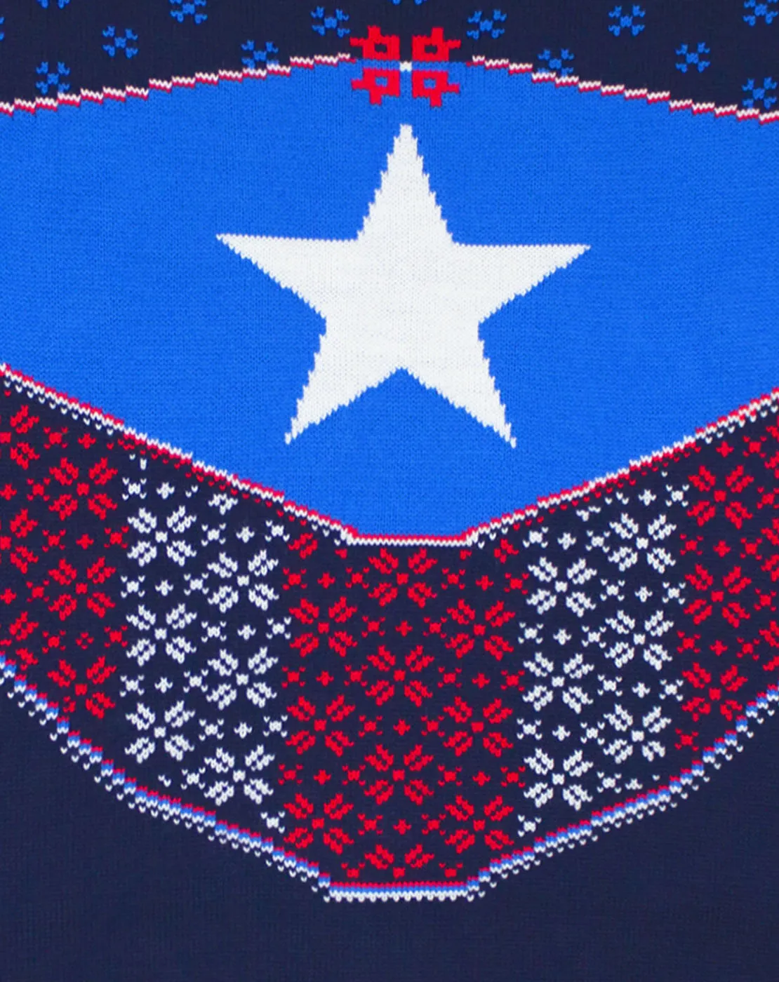 Marvel Captain America Adults Shield Blue/Red Knitted Christmas Jumper