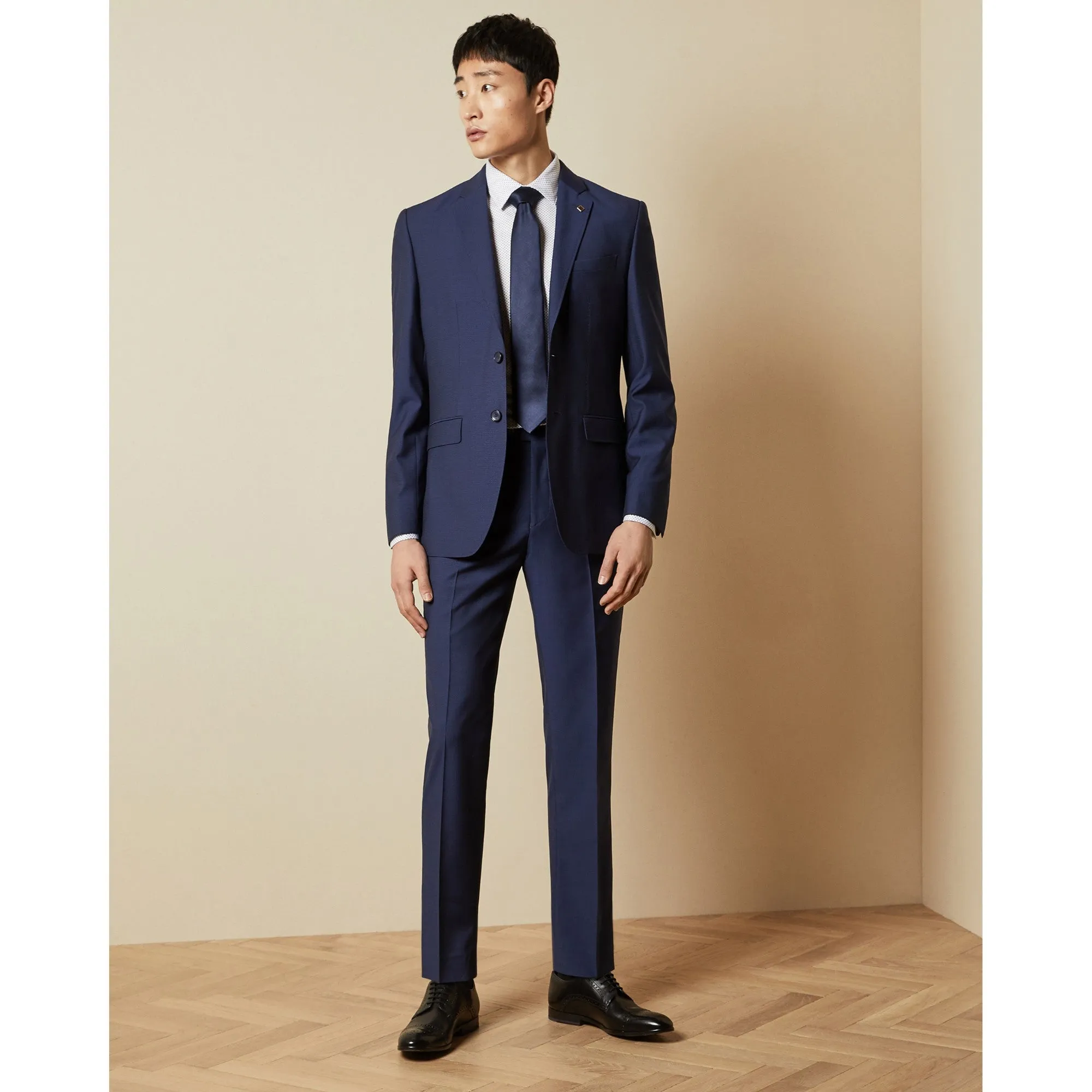 Men Mps-Diaryt-Debonair Semi Plain Trouser - Blue