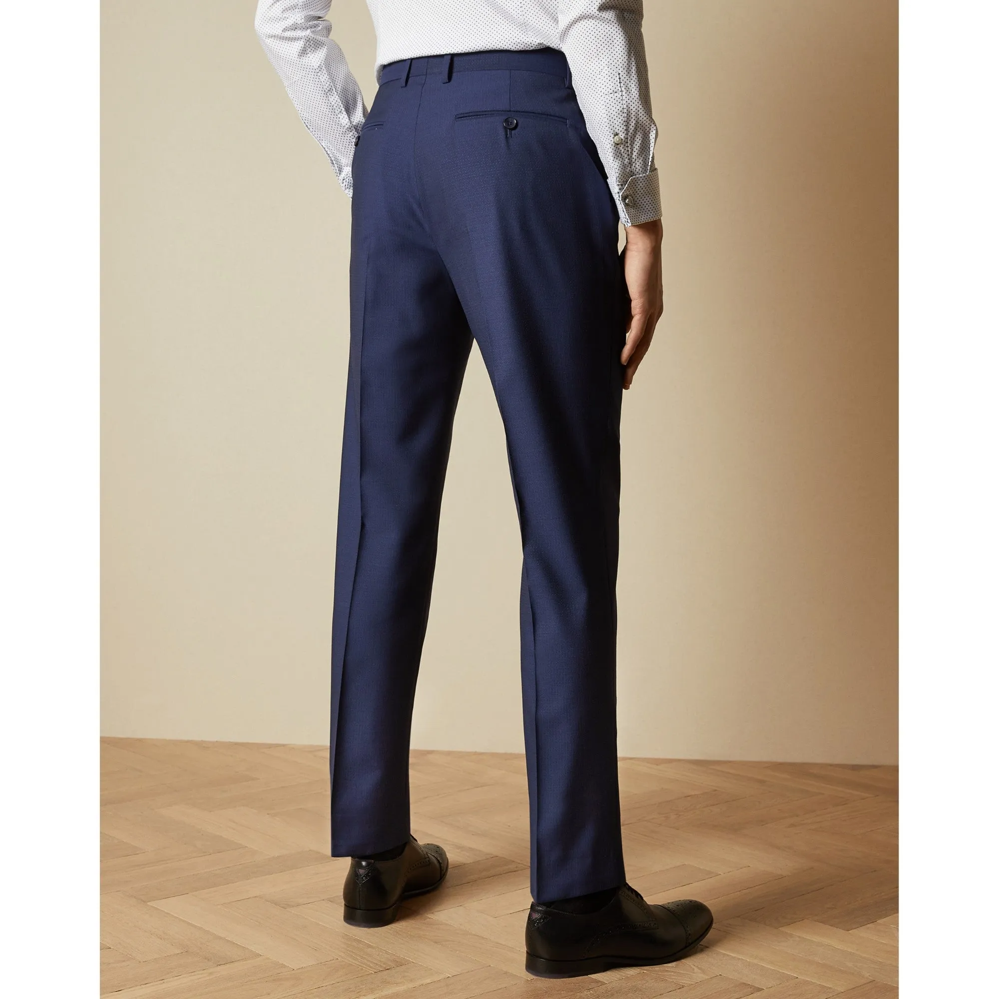 Men Mps-Diaryt-Debonair Semi Plain Trouser - Blue