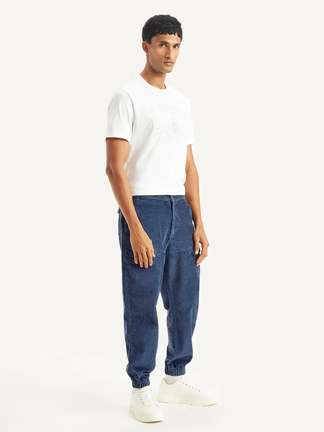 Men's Blue Regular Fit Trousers