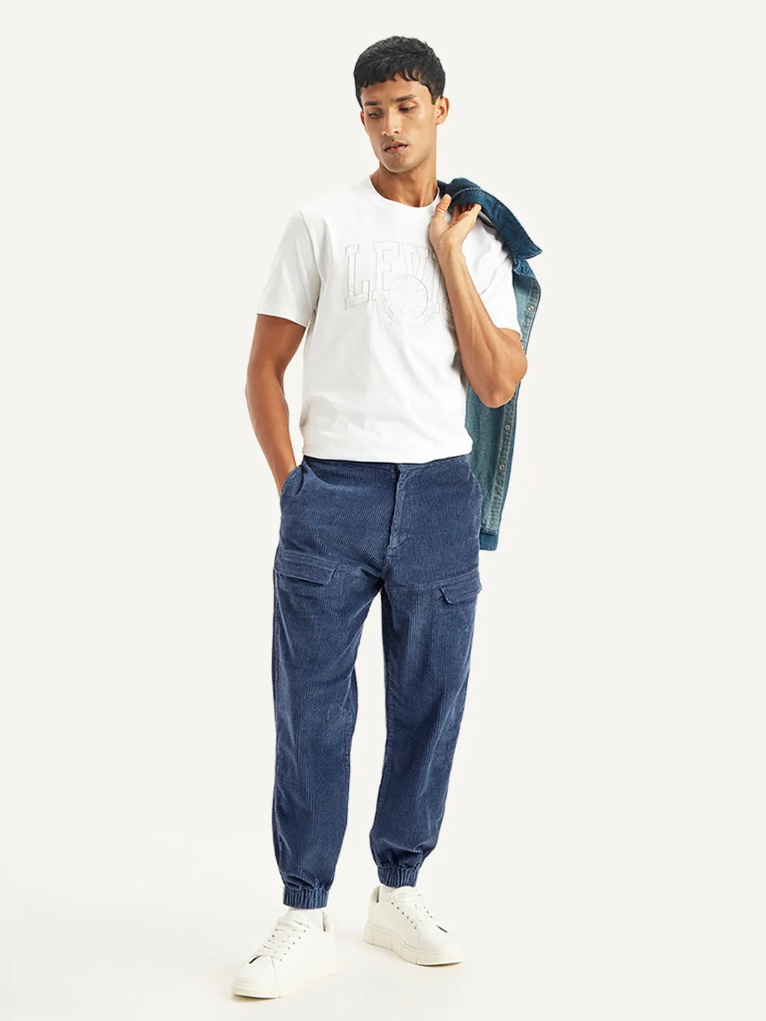 Men's Blue Regular Fit Trousers