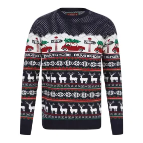 Mens Driving Home Fair Isle Style Christmas Jumper