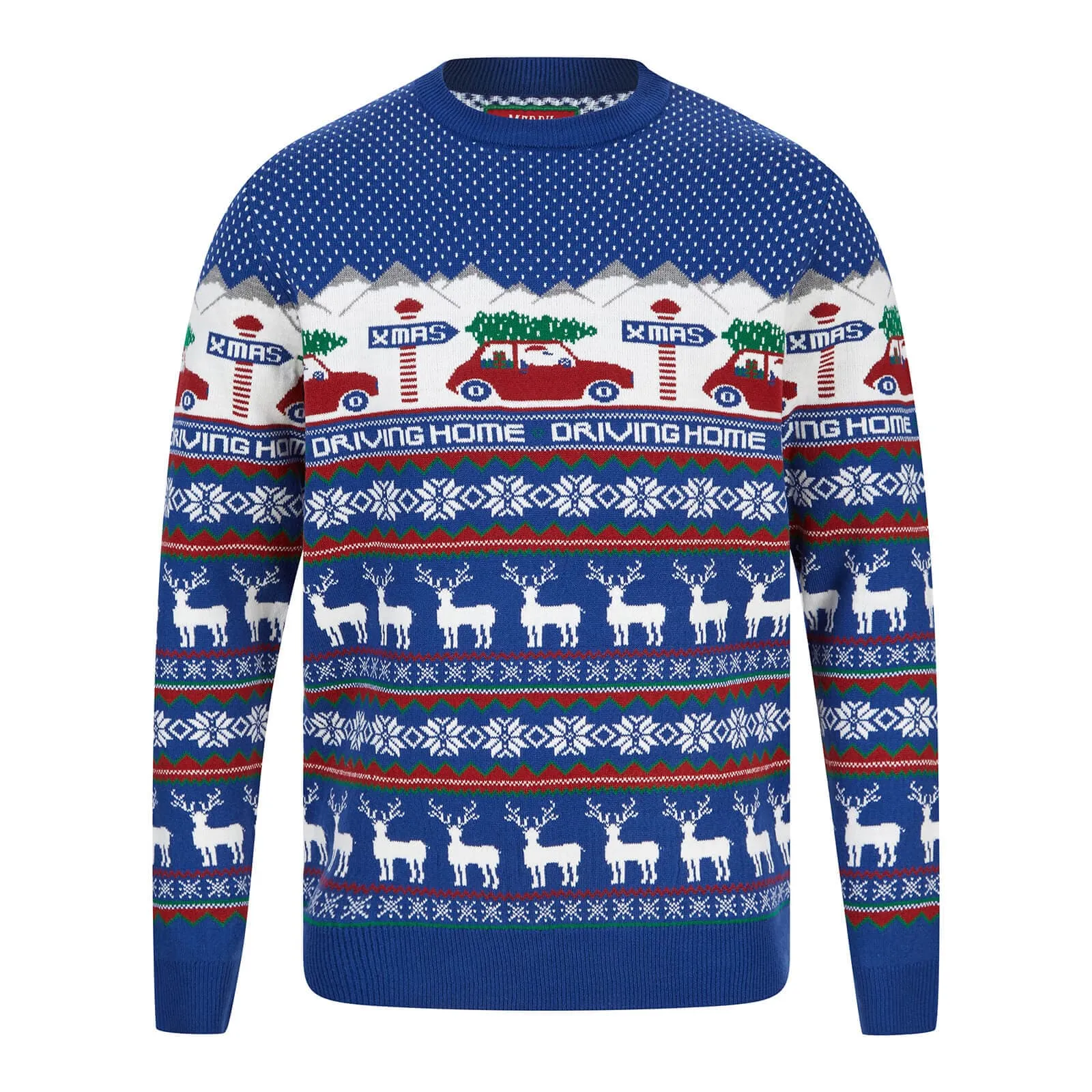 Mens Driving Home Fair Isle Style Christmas Jumper