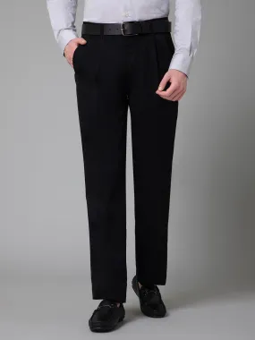 Men's Formal Pleated front Black  Trousers