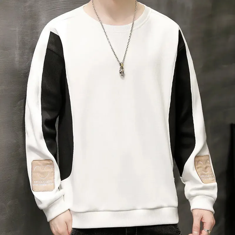 Men's Plush Sweater Casual Fashion Versatile Long Sleeve Sweatshirt