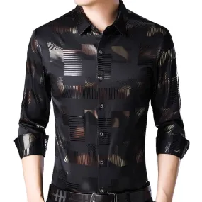 Men's printed long-sleeved shirt