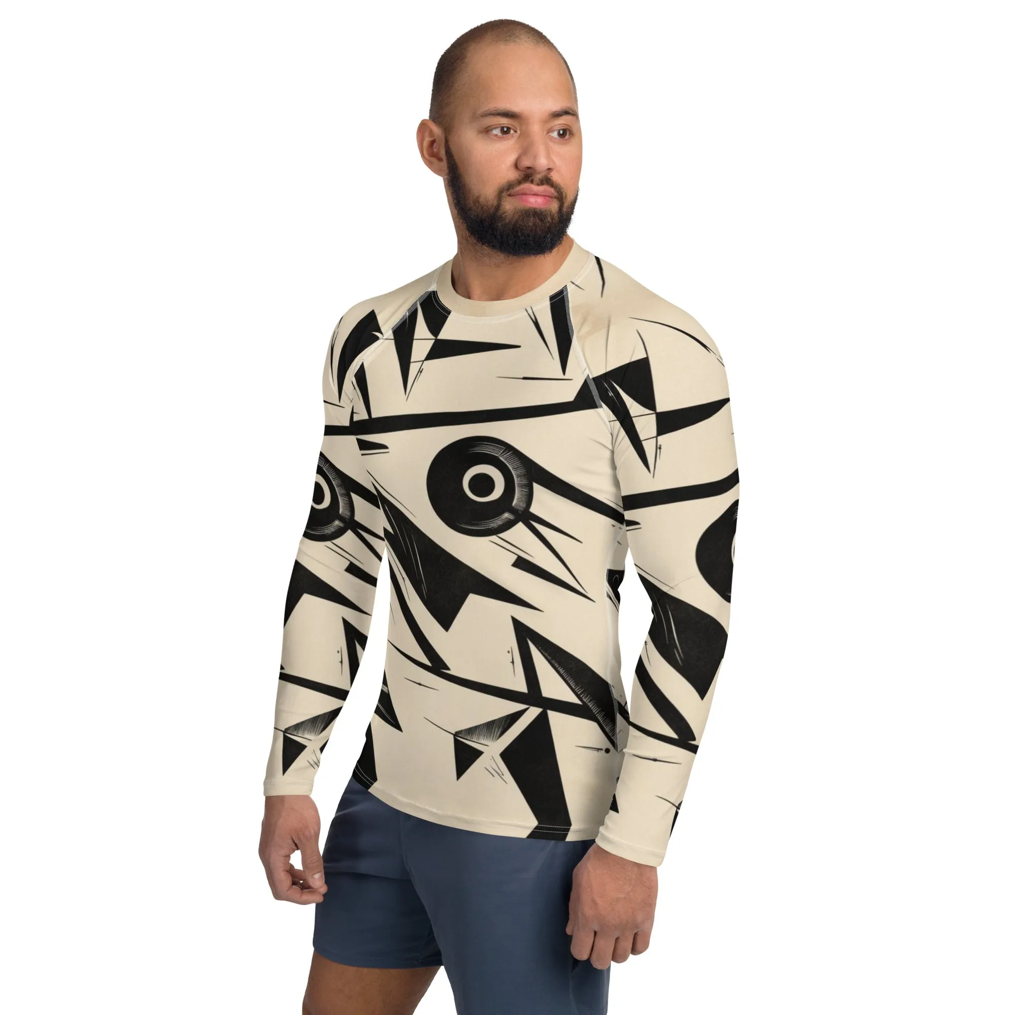 Men's Rash Guard / Vintage Kaninsky / Black & White