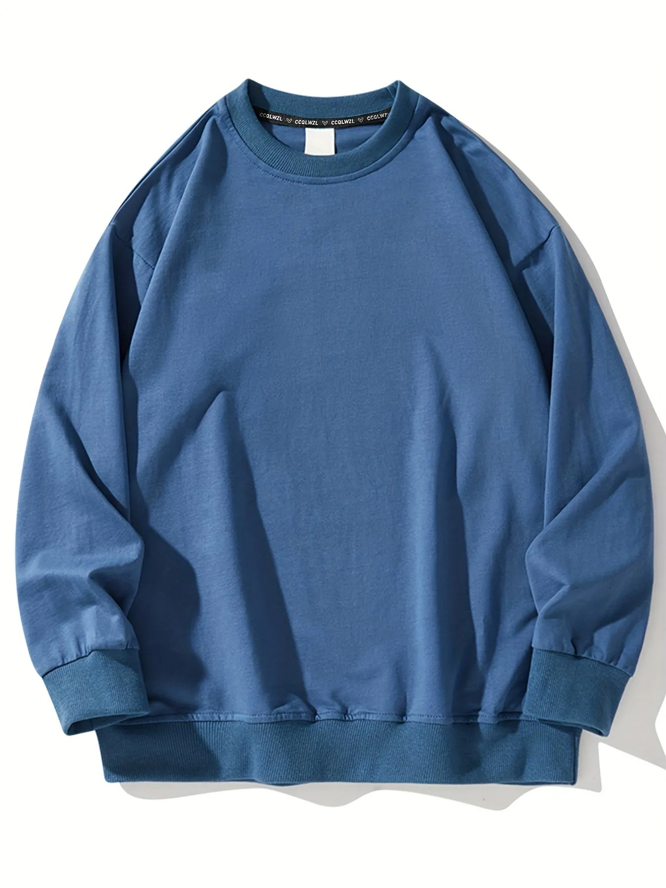 Men's Versatile Basic Round Neck Pullover Long Sleeve Sweatshirt