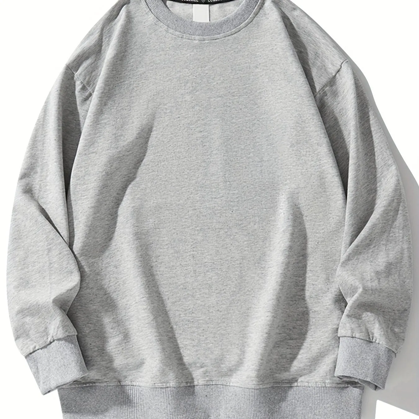 Men's Versatile Basic Round Neck Pullover Long Sleeve Sweatshirt