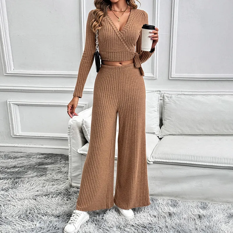 METAVERSMALL 2025 fashion women's clothing autumn and winter long-sleeved suit solid color texture basic versatile women's two-piece set