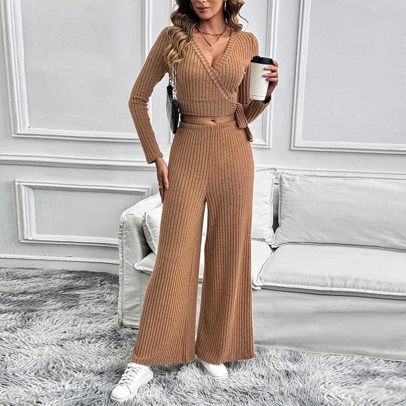 METAVERSMALL 2025 fashion women's clothing autumn and winter long-sleeved suit solid color texture basic versatile women's two-piece set