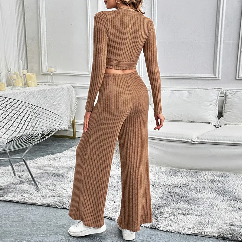 METAVERSMALL 2025 fashion women's clothing autumn and winter long-sleeved suit solid color texture basic versatile women's two-piece set