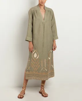 MIDI LINEN KAFTAN "FEATHER"