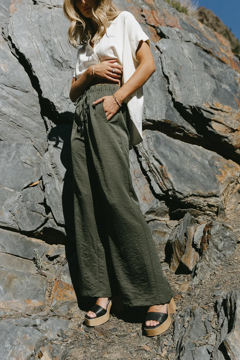 Mindy Pants in Olive - FINAL SALE