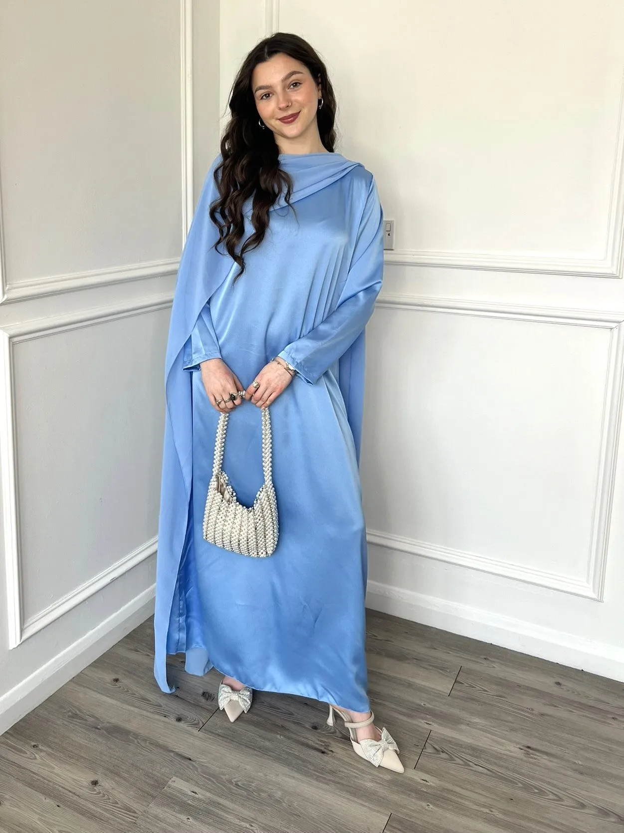 Miri Cape Dress - Sky Blue