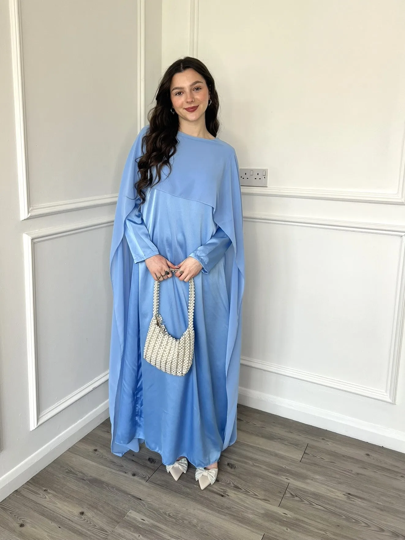 Miri Cape Dress - Sky Blue