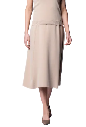 Natalie A-Line Midi Skirt - Warm Beige