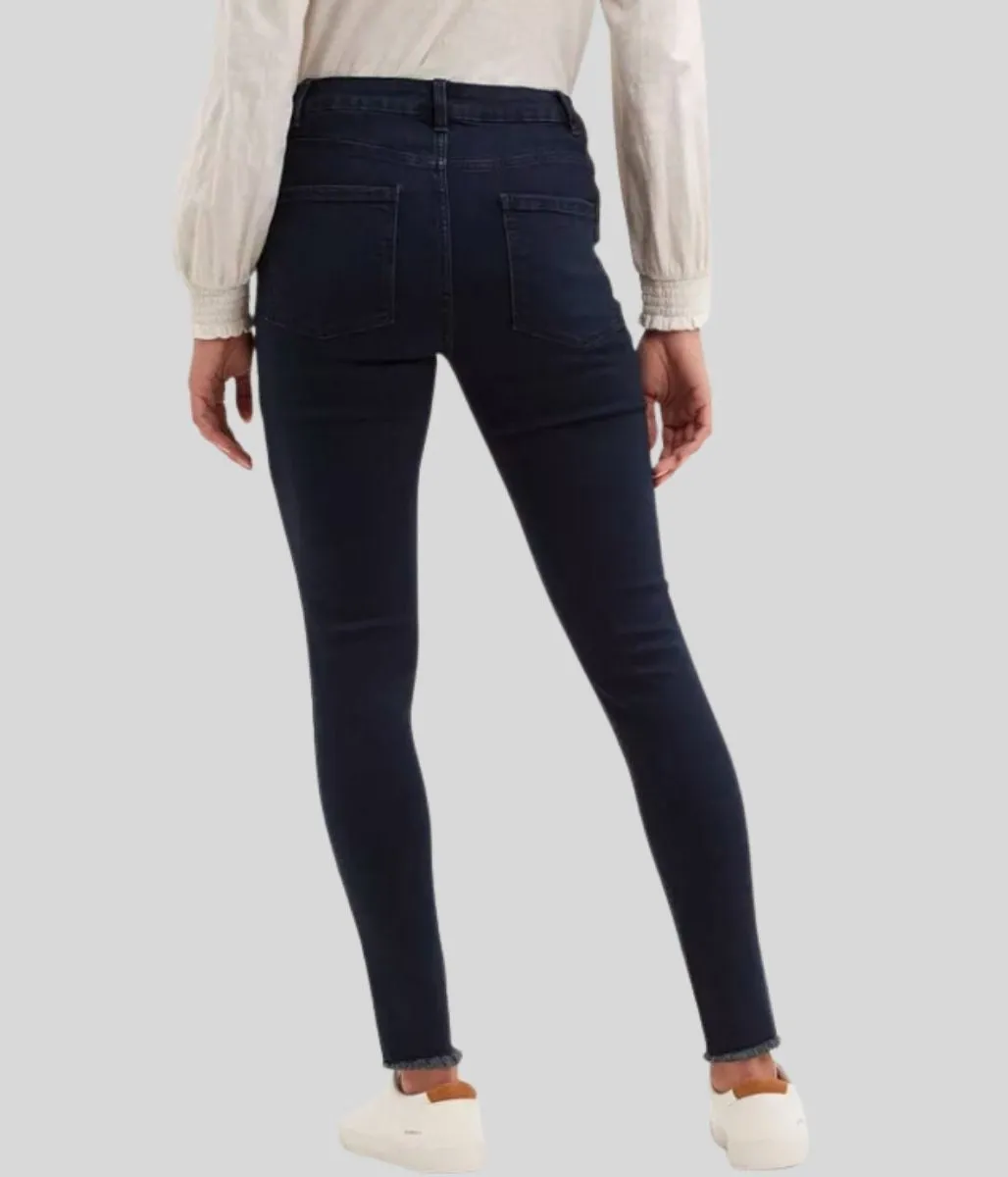 Navy Alex Raw Hem Skinny Jeans