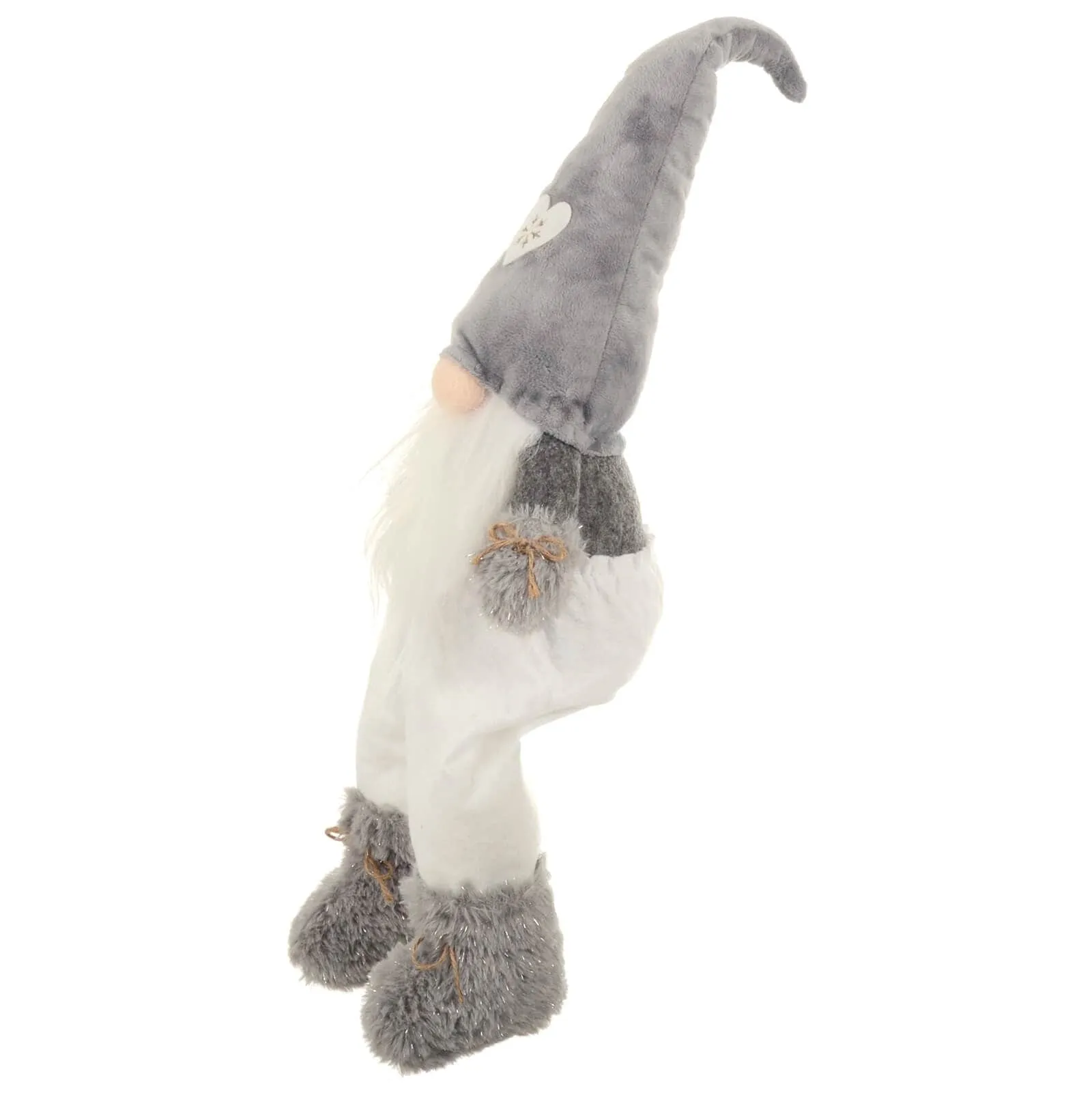 Novelty Sitting Gonk Christmas Shelf Decoration Grey White 55cm