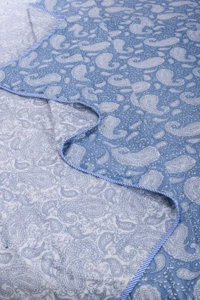 Paisely Blue Reversible Cotton Muslin Dohar