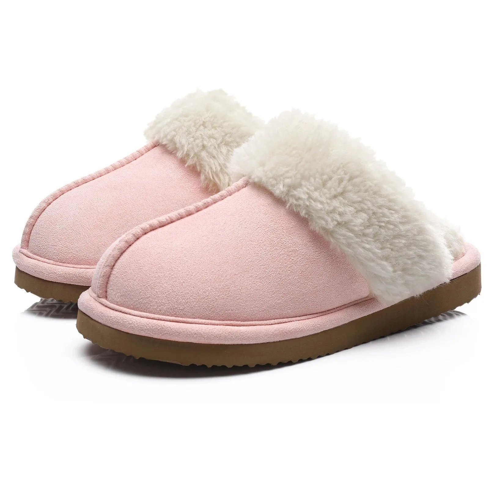 Pallene Winter Fur Slippers Women Men New Fashion Indoor Warm Cozy Fuzzy Flats Slides Warm Home Short Plush Slippers Suede Mules