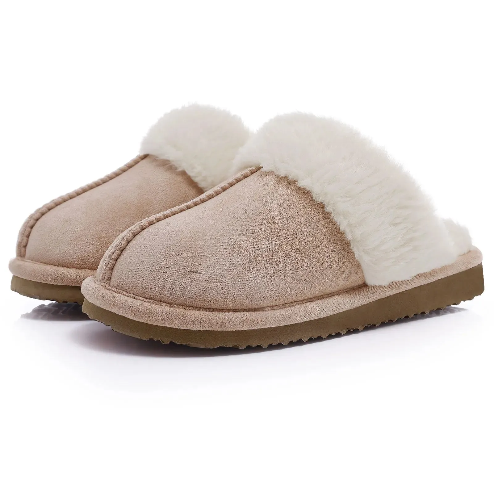 Pallene Winter Fur Slippers Women Men New Fashion Indoor Warm Cozy Fuzzy Flats Slides Warm Home Short Plush Slippers Suede Mules