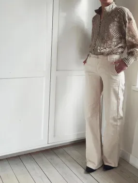 PANTS WITH STRAIGHT LEG LOW RISE - LIGHT BEIGE