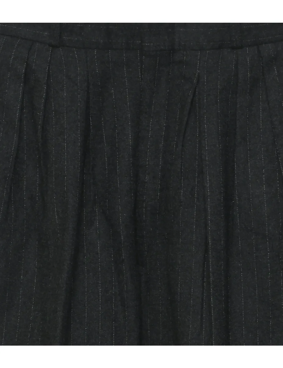 Pinstriped Black Trousers - W34 L30