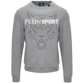 Plein Sport Large Branded Logo Tiger Grey Jumper