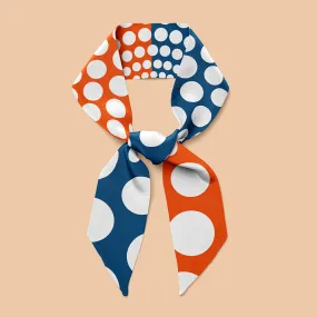 Polka Mini Scarf - Blue /Orange