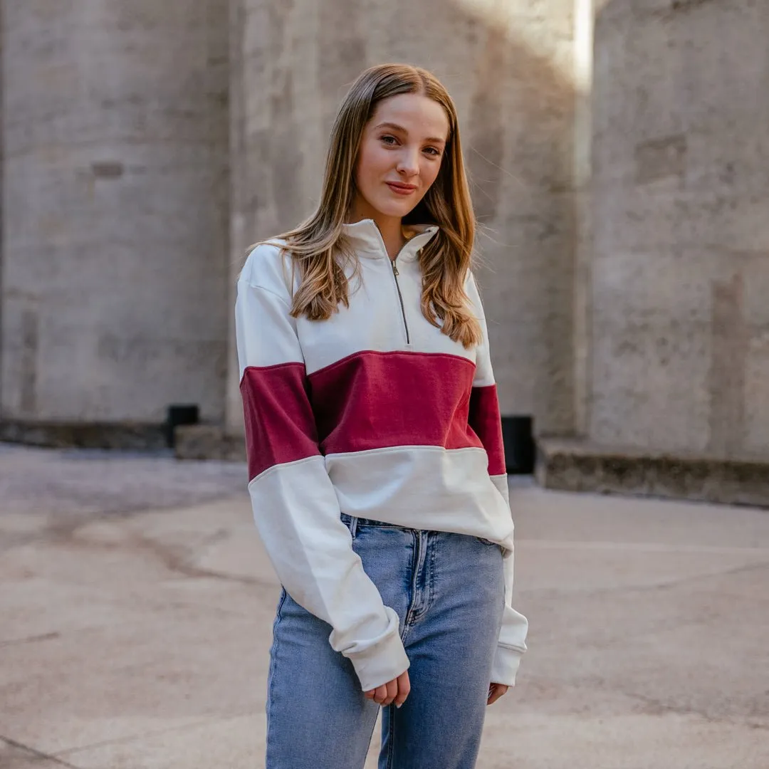 Quarter Zip Sweater - Maroon