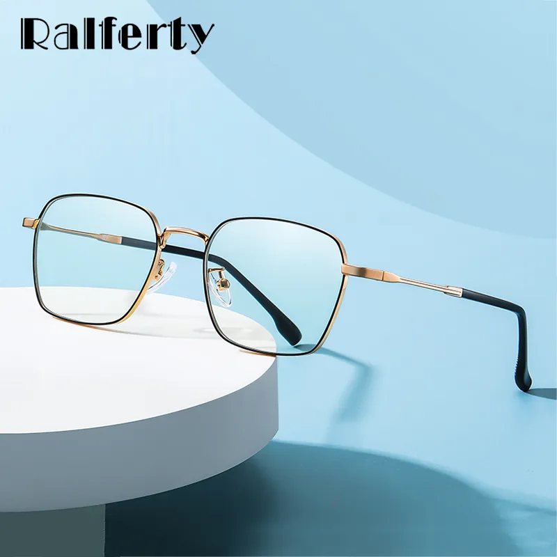 Ralferty Unisex Full Rim Irregular Square Alloy Eyeglasses D220