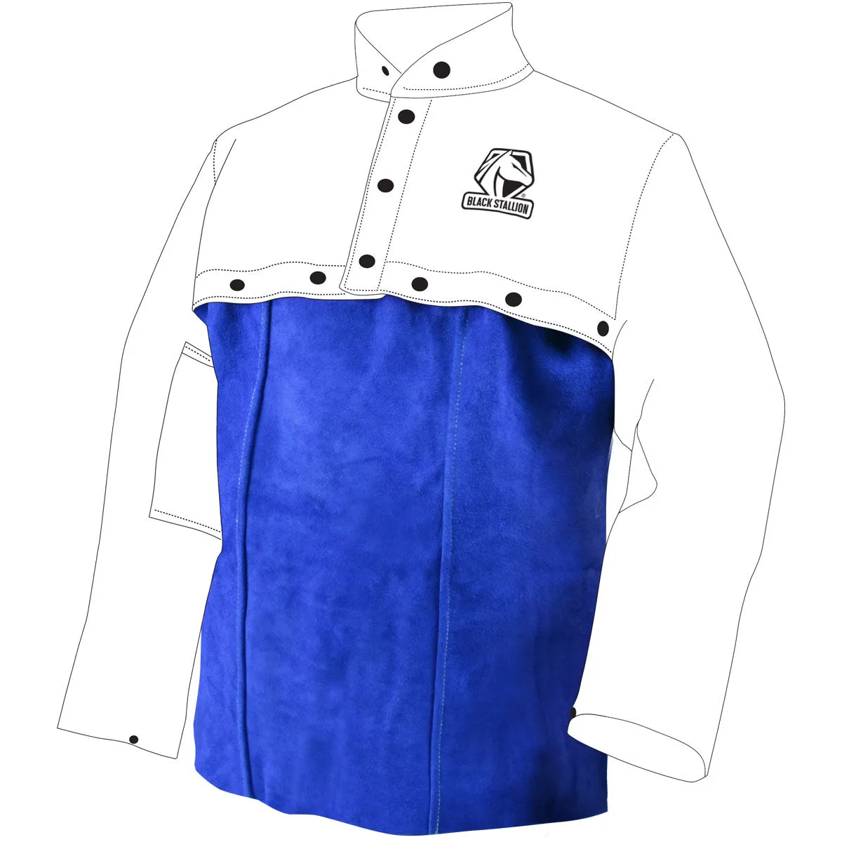 Revco AL1020-BL 20" Color Block Leather Welding Bib (1 Bib)