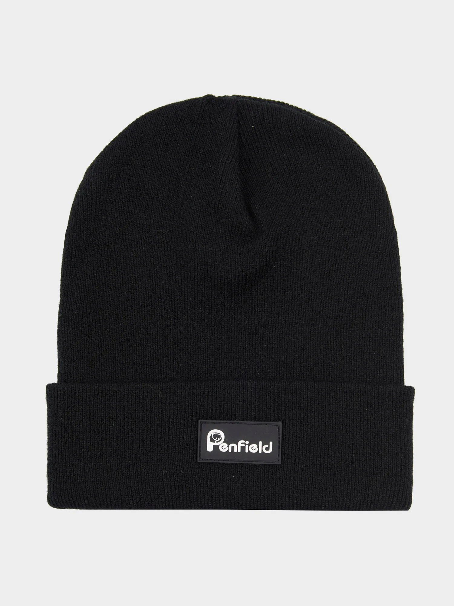 Reverse Badge Beanie in Black