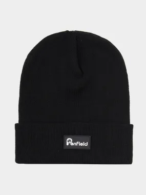 Reverse Badge Beanie in Black