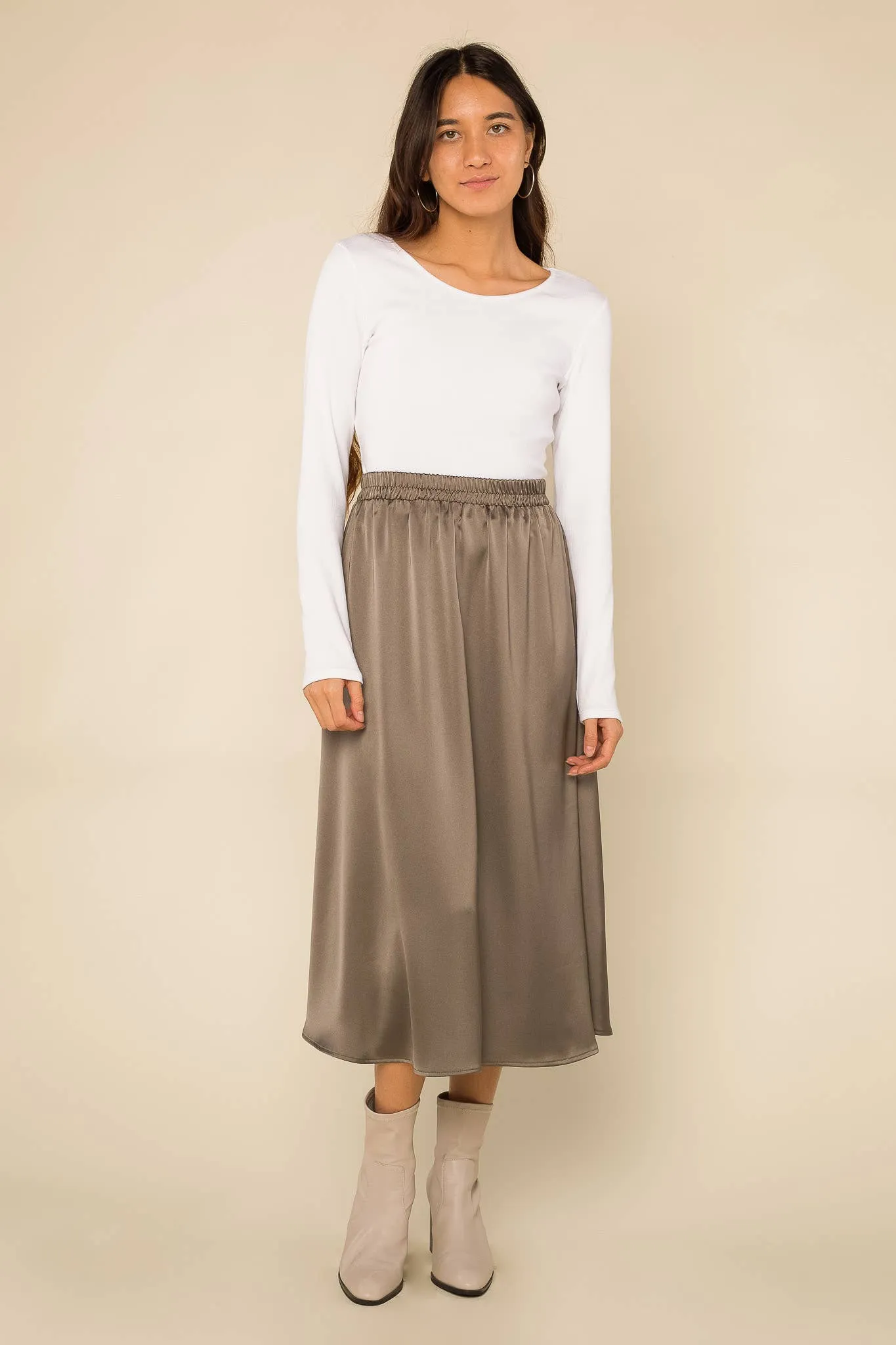 Satin Midi Skirt