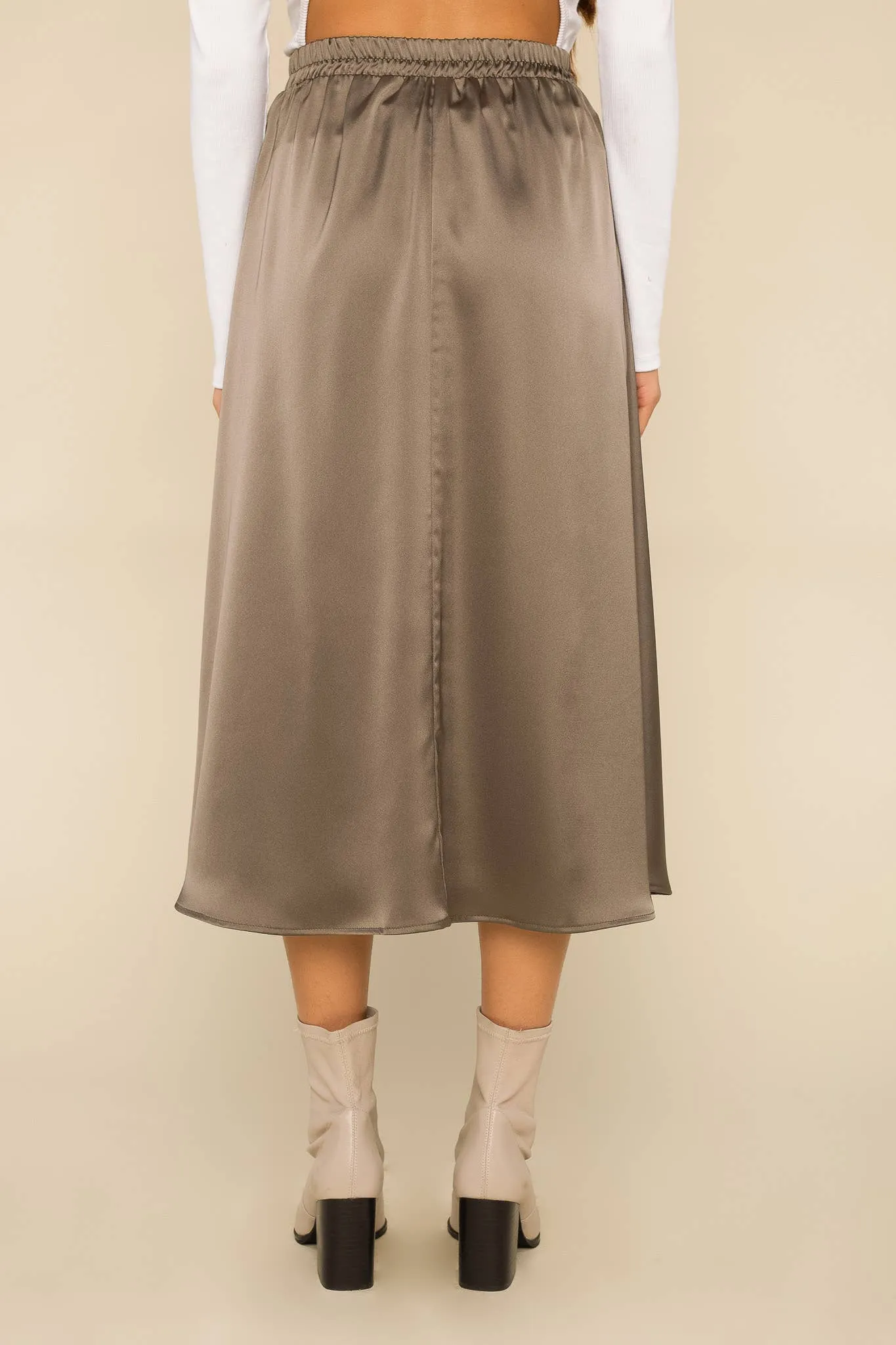 Satin Midi Skirt