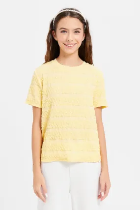 Senior Girls Yellow Jacquard Top