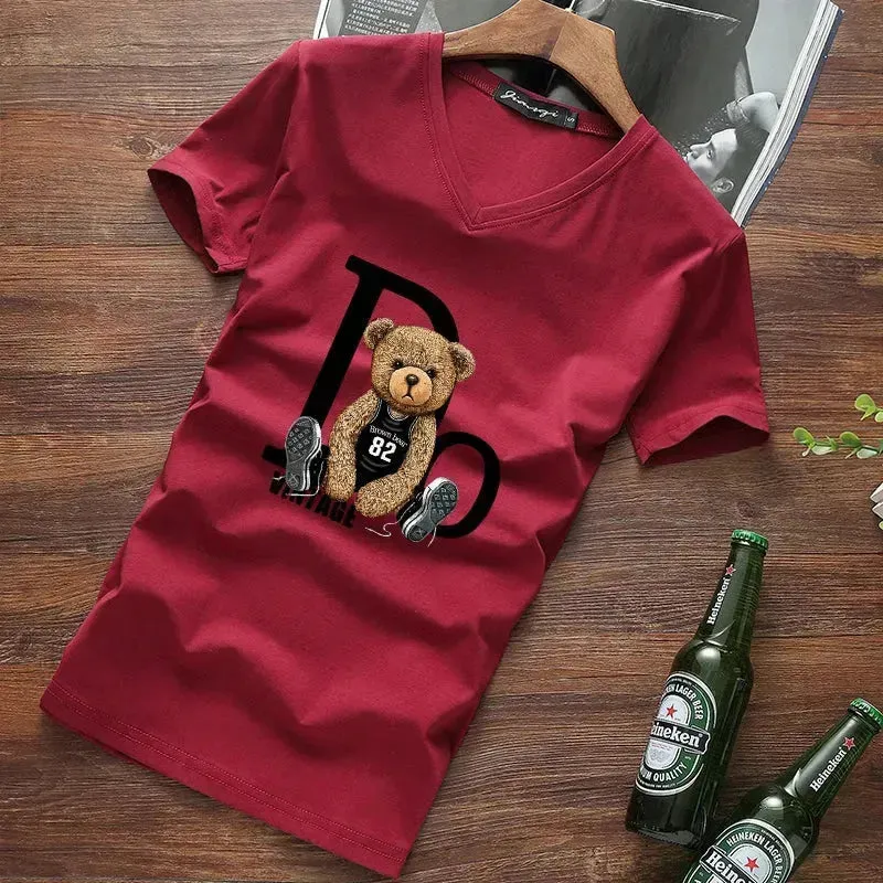 Silly Bear V-Neck T-Shirt