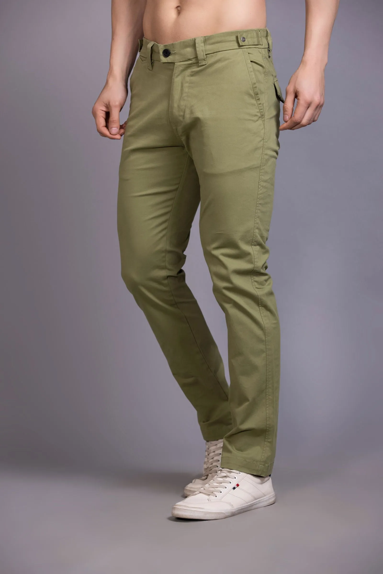 Slim fit cotton chinos-Green