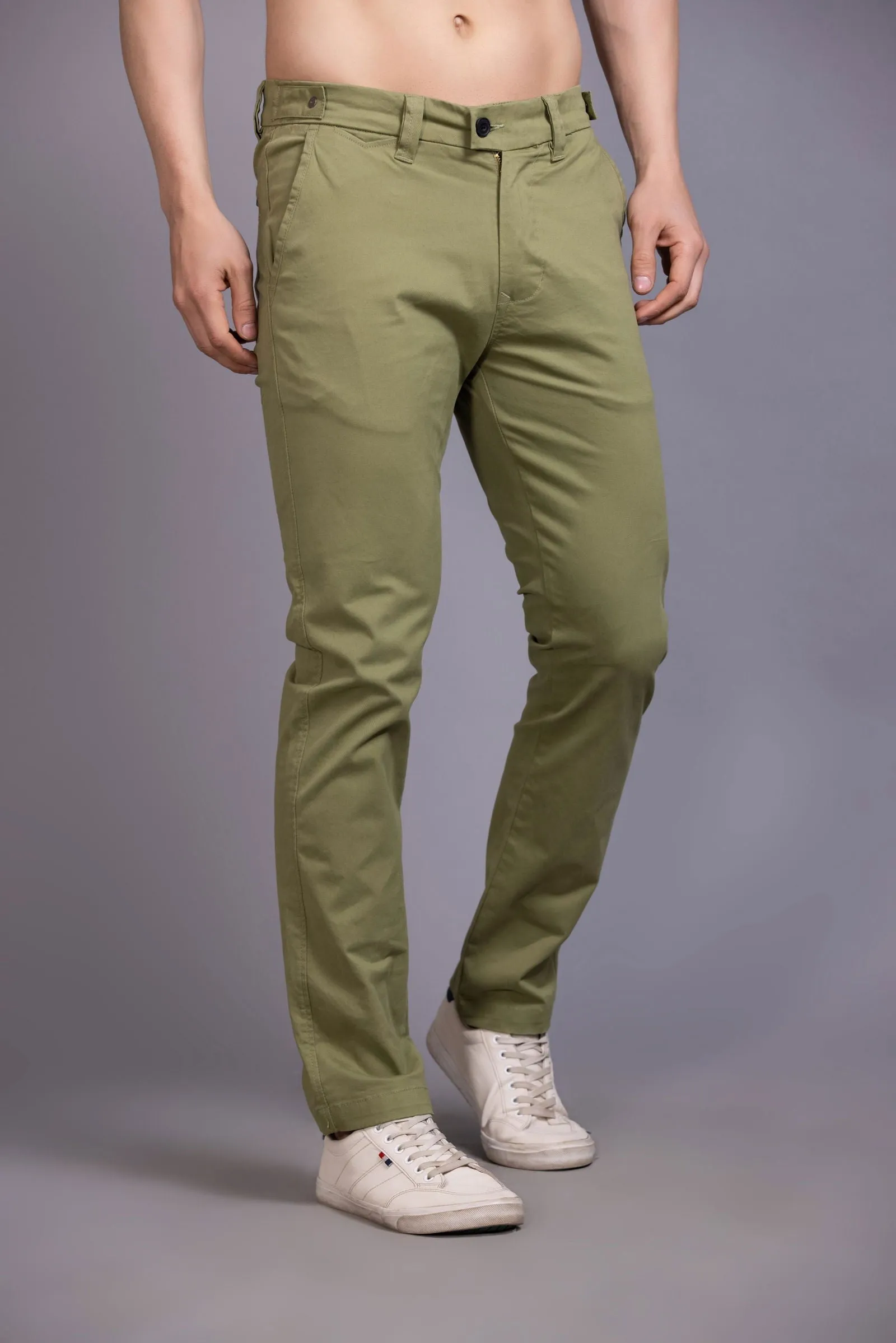 Slim fit cotton chinos-Green