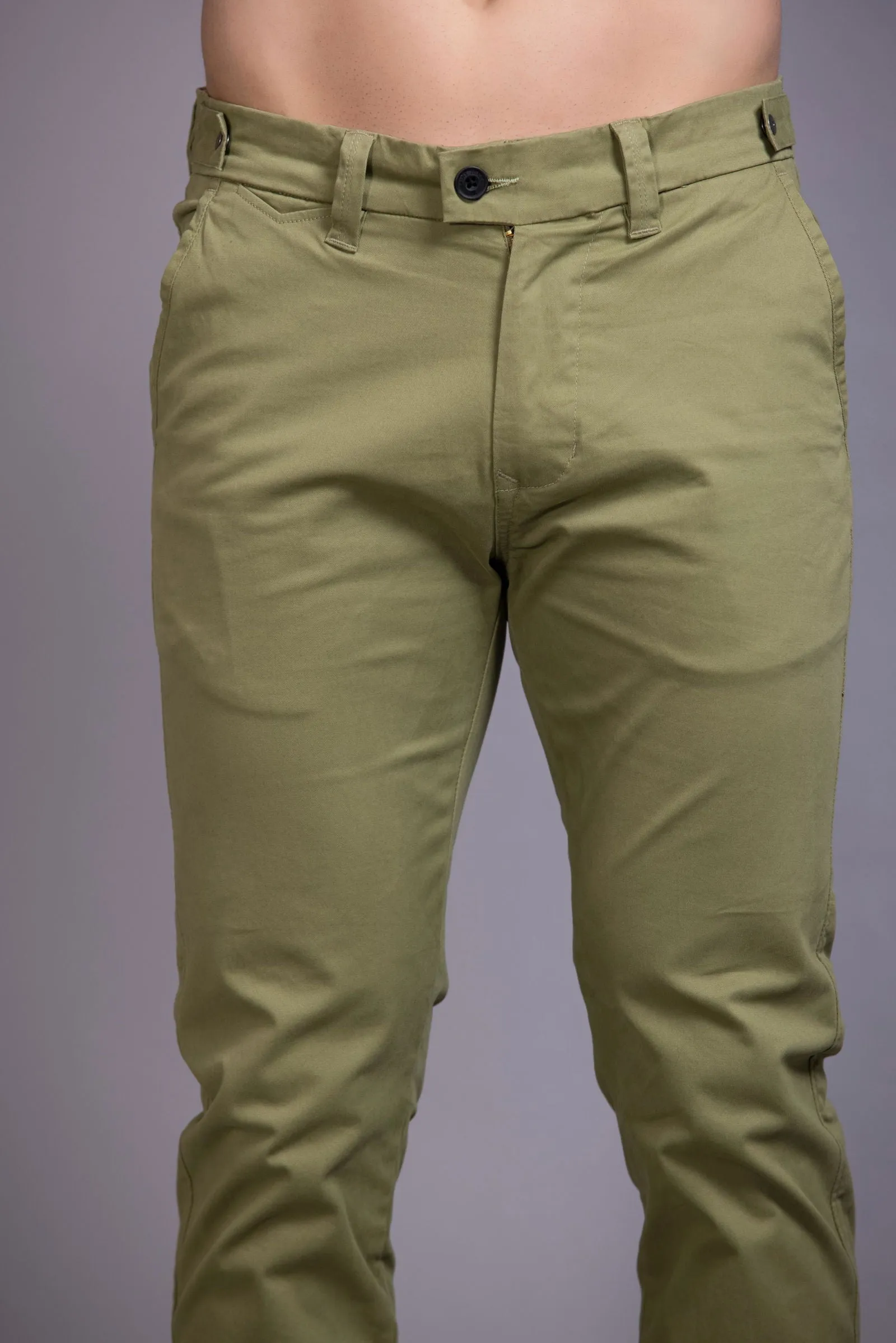 Slim fit cotton chinos-Green