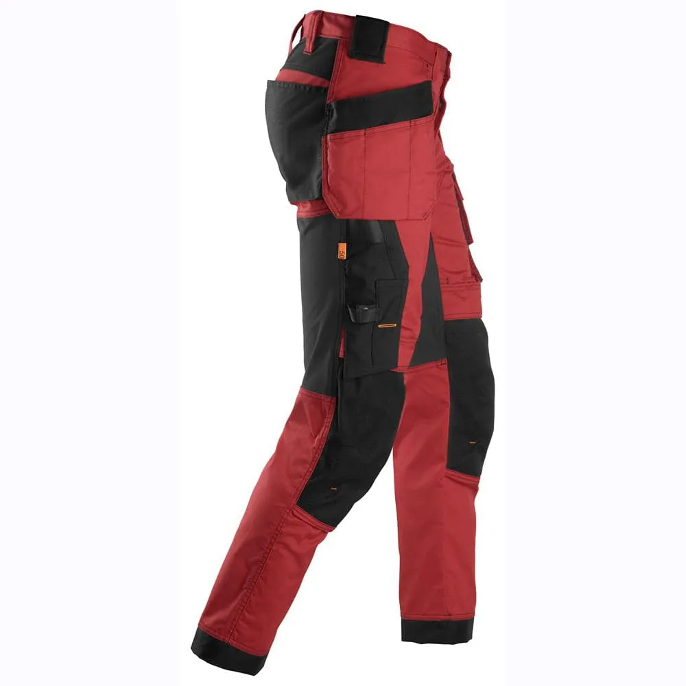 Snickers 6241 AllroundWork, Stretch Work Knee Pad Trousers Holster Pockets Red