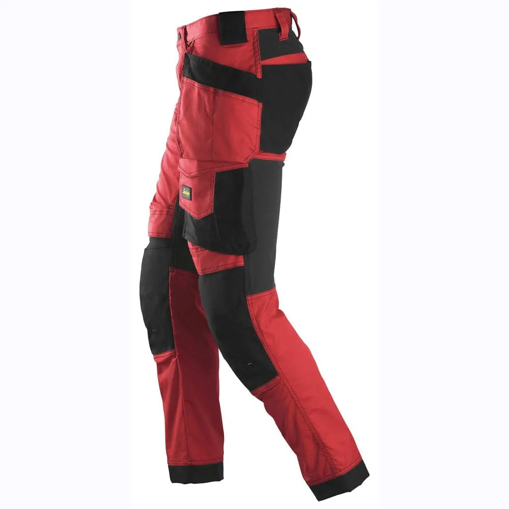 Snickers 6241 AllroundWork, Stretch Work Knee Pad Trousers Holster Pockets Red